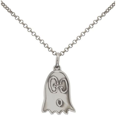 gucci necklace mens ghost|Gucci ghost necklace on neck.